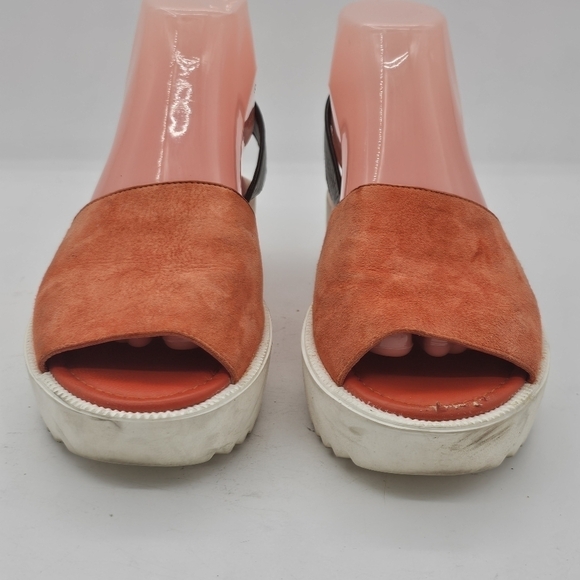 Frau Suede Slingback Platform Sandals Orange Size 38 EU - Picture 3 of 12